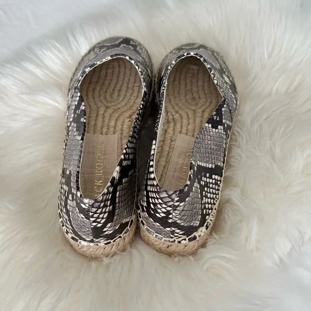 Jack Rogers platform snake skin espadrilles